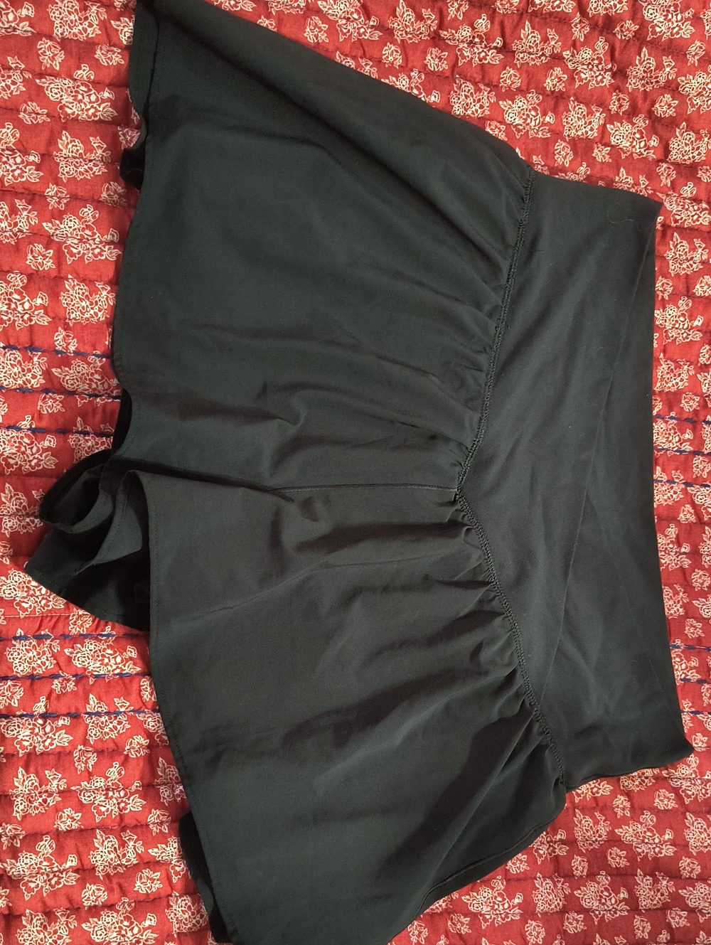 aerie Offline Black Athletic Skort with Flared Overlay